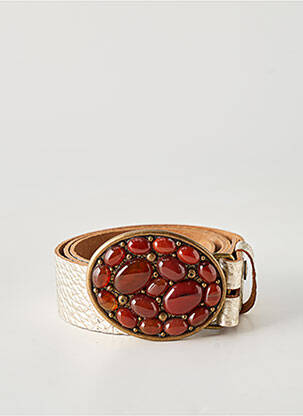 Ceinture fermeture pointe poinçonnée beige BLOW femme