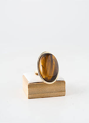 Bague ornement pierre marron BLOW femme