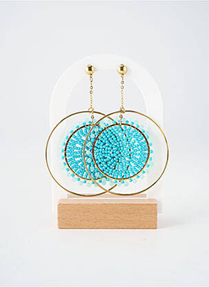 Boucles d’oreilles ornement perles bleu ZAG femme