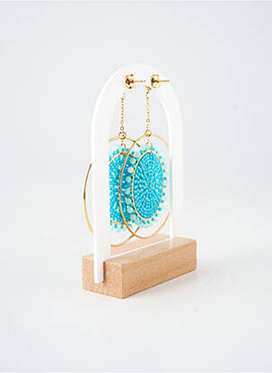 Boucles d’oreilles ornement perles bleu ZAG femme