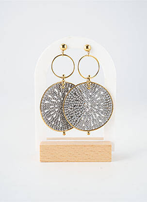 Boucles d’oreilles ornement perles gris ZAG femme