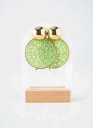 Boucles d’oreilles ornement perles vert ZAG femme