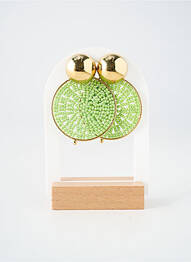 Boucles d’oreilles ornement perles vert ZAG femme