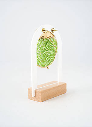 Boucles d’oreilles ornement perles vert ZAG femme