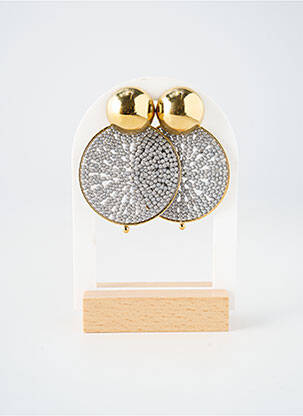 Boucles d’oreilles ornement perles gris ZAG femme