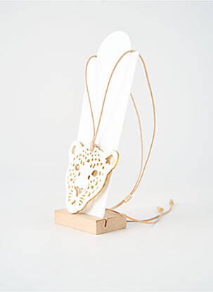 Collier ornement breloque / pampille beige SOYANG femme