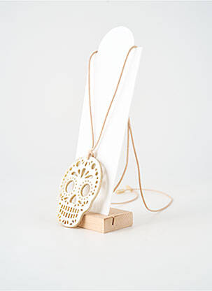 Collier ornement breloque / pampille beige SOYANG femme