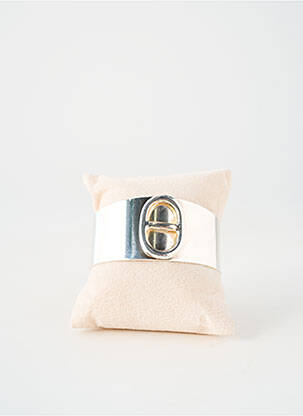 Bracelet jonc matériaux métal argent SECRET DE CUIR femme