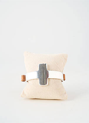 Bracelet matériaux cuir marron SECRET DE CUIR femme