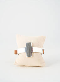 Bracelet matériaux cuir marron SECRET DE CUIR femme