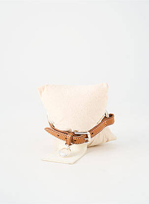 Bracelet matériaux cuir marron SECRET DE CUIR femme
