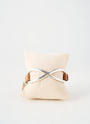Bracelet jonc matériaux métal marron SECRET DE CUIR femme