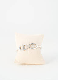 Bracelet manchette argent SECRET DE CUIR femme
