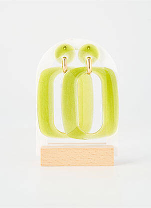 Boucles d’oreilles matériaux métal vert BLOW femme