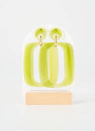 Boucles d’oreilles matériaux métal vert BLOW femme