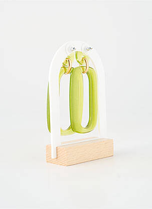 Boucles d’oreilles matériaux métal vert BLOW femme