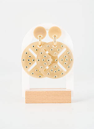 Boucles d’oreilles ornement oxyde de zirconium beige BLOW femme
