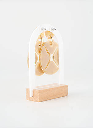 Boucles d’oreilles ornement oxyde de zirconium beige BLOW femme