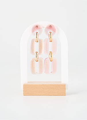 Boucles d’oreilles matériaux métal rose BLOW femme