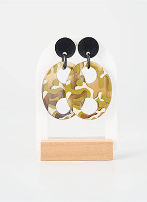 Boucles d’oreilles imprimé vert SOYANG femme