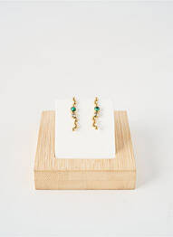 Boucles d’oreilles ornement oxyde de zirconium vert ZAG femme