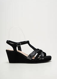 Sandales/nu pieds tissage satiné talon de 4 à 6cm noir BELLA STORIA femme