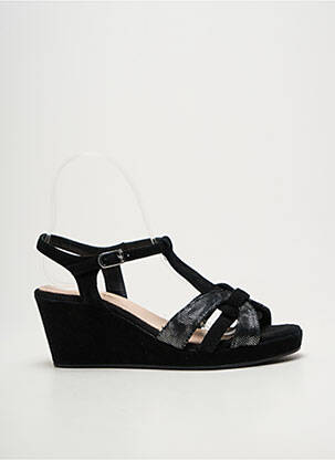 Sandales/nu pieds tissage satiné talon de 4 à 6cm noir BELLA STORIA femme