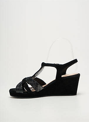 Sandales/nu pieds tissage satiné talon de 4 à 6cm noir BELLA STORIA femme