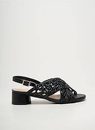 Sandales/nu pieds tissage satiné talon de 4 à 6cm noir BELLA STORIA femme