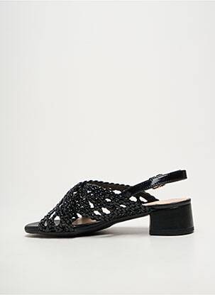 Sandales/nu pieds tissage satiné talon de 4 à 6cm noir BELLA STORIA femme