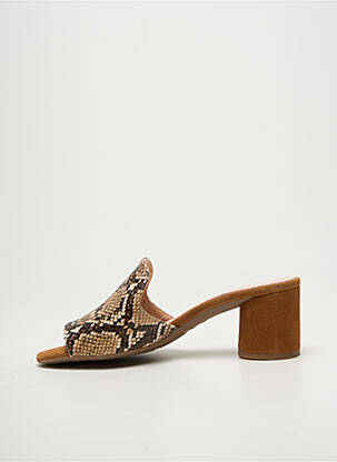 Mules/sabots bout ouvert talon de 7 à 9cm marron BELLA STORIA femme