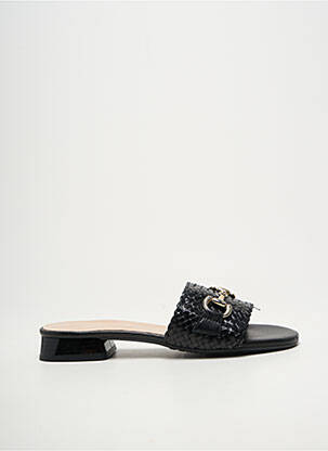Mules/sabots chiquet talon plat jusqu'à 3cm noir BELLA STORIA femme