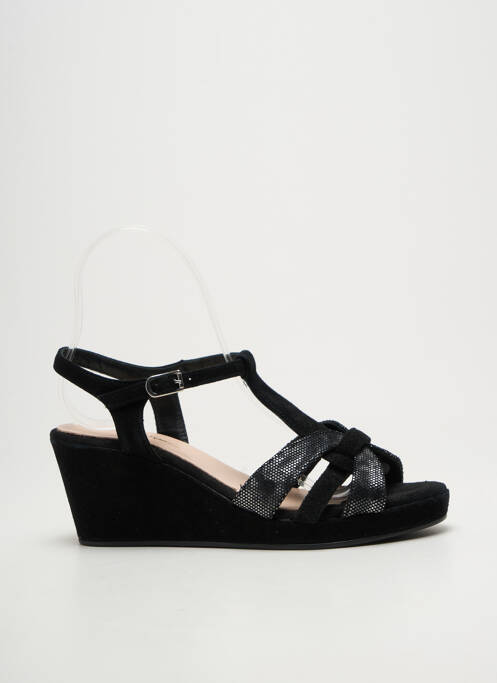 Sandales/nu pieds tissage satiné talon de 4 à 6cm noir BELLA STORIA femme