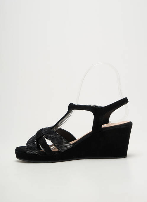 Sandales/nu pieds tissage satiné talon de 4 à 6cm noir BELLA STORIA femme