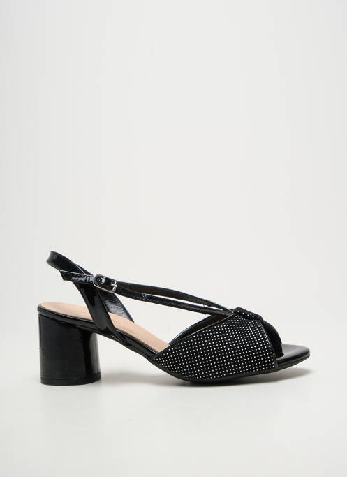 Sandales/nu pieds tissage satiné talon de 4 à 6cm noir BELLA STORIA femme
