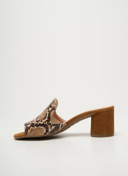 Mules/sabots bout ouvert talon de 7 à 9cm marron BELLA STORIA femme