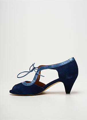 Sandales/nu pieds tissage satiné talon de 4 à 6cm bleu BELLA STORIA femme