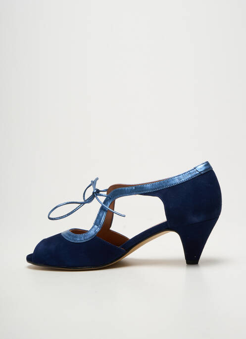Sandales/nu pieds tissage satiné talon de 4 à 6cm bleu BELLA STORIA femme