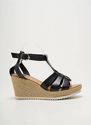 Espadrilles fermeture boucle(s) talon de 7 à 9cm noir BELLA STORIA femme