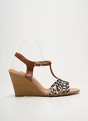 Sandales/nu pieds talon compensé talon de 7 à 9cm marron BELLA STORIA femme