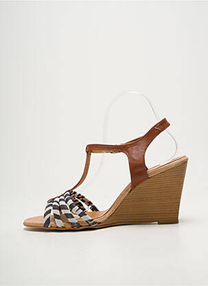Sandales/nu pieds talon compensé talon de 7 à 9cm marron BELLA STORIA femme
