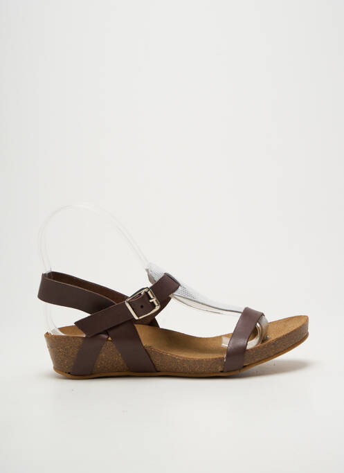 Tongs voute plantaire talon de 4 à 6cm marron BELLA STORIA femme