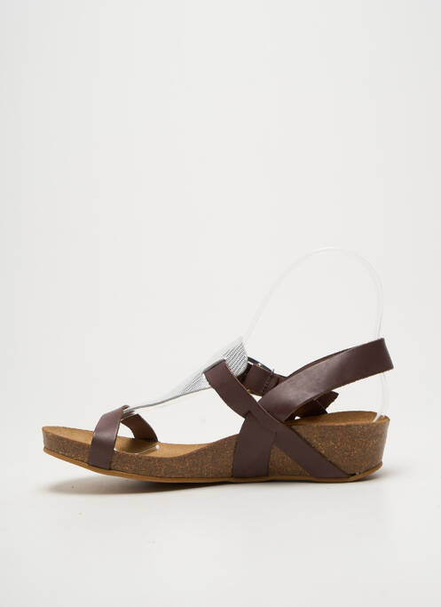 Tongs voute plantaire talon de 4 à 6cm marron BELLA STORIA femme
