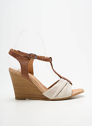 Sandales/nu pieds talon compensé talon de 7 à 9cm marron BELLA STORIA femme