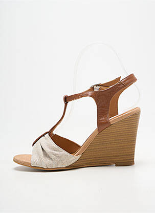 Sandales/nu pieds talon compensé talon de 7 à 9cm marron BELLA STORIA femme