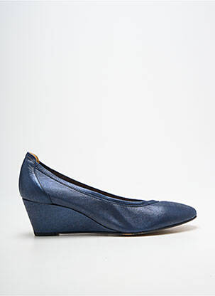 Escarpins tissage satiné talon de 4 à 6cm bleu BELLA STORIA femme