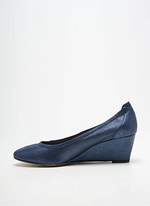 Escarpins tissage satiné talon de 4 à 6cm bleu BELLA STORIA femme