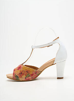 Sandales/nu pieds tissage satiné talon de 7 à 9cm blanc BELLA STORIA femme