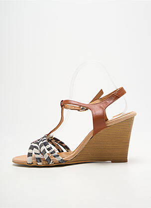 Sandales/nu pieds talon compensé talon de 7 à 9cm marron BELLA STORIA femme