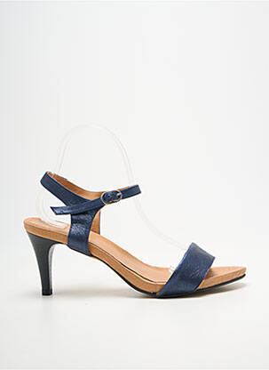 Sandales/nu pieds tissage satiné talon de 7 à 9cm bleu BELLA STORIA femme